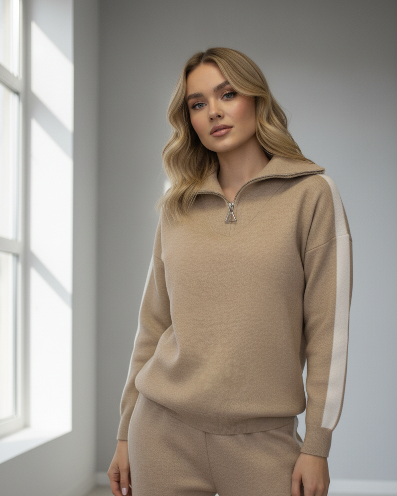 Ensemble en maille camel