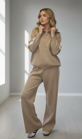 Ensemble en maille camel