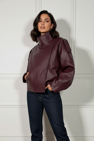 Veste similicuir oversize