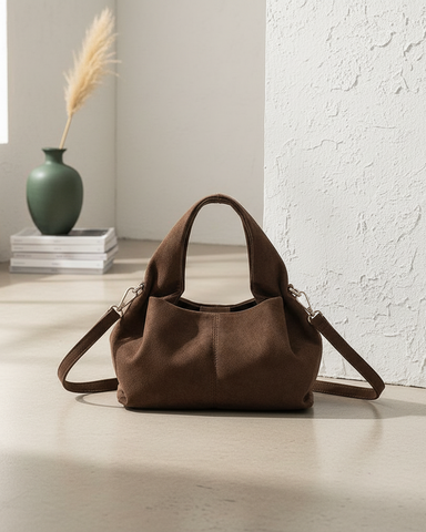 MINI SAC ÉPAULE EFFET SUÉDINE coffe