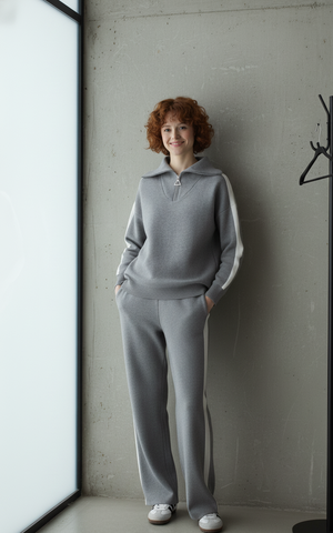 Ensemble en maille cosy - Gris
