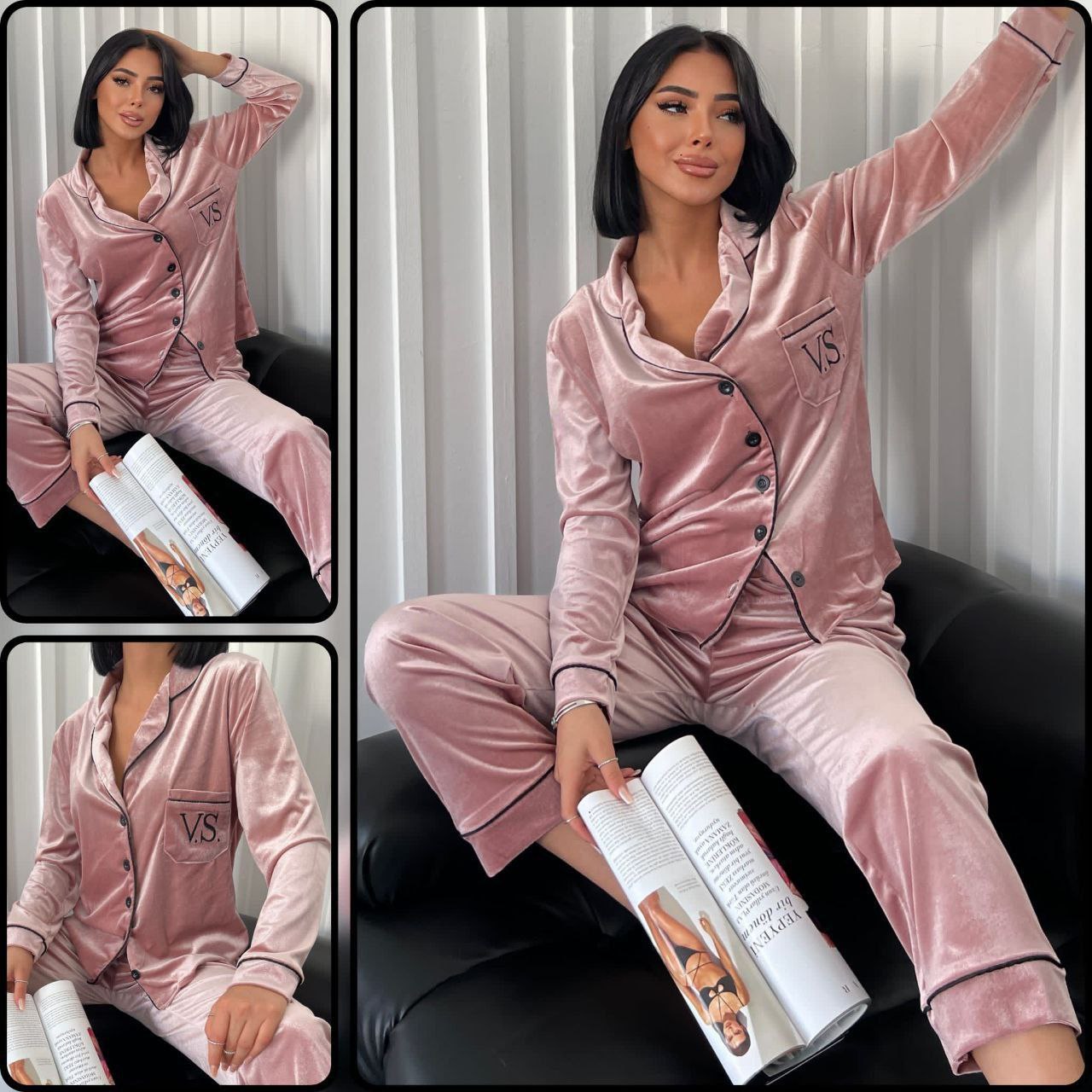 Pyjama 2 pièce rose nude