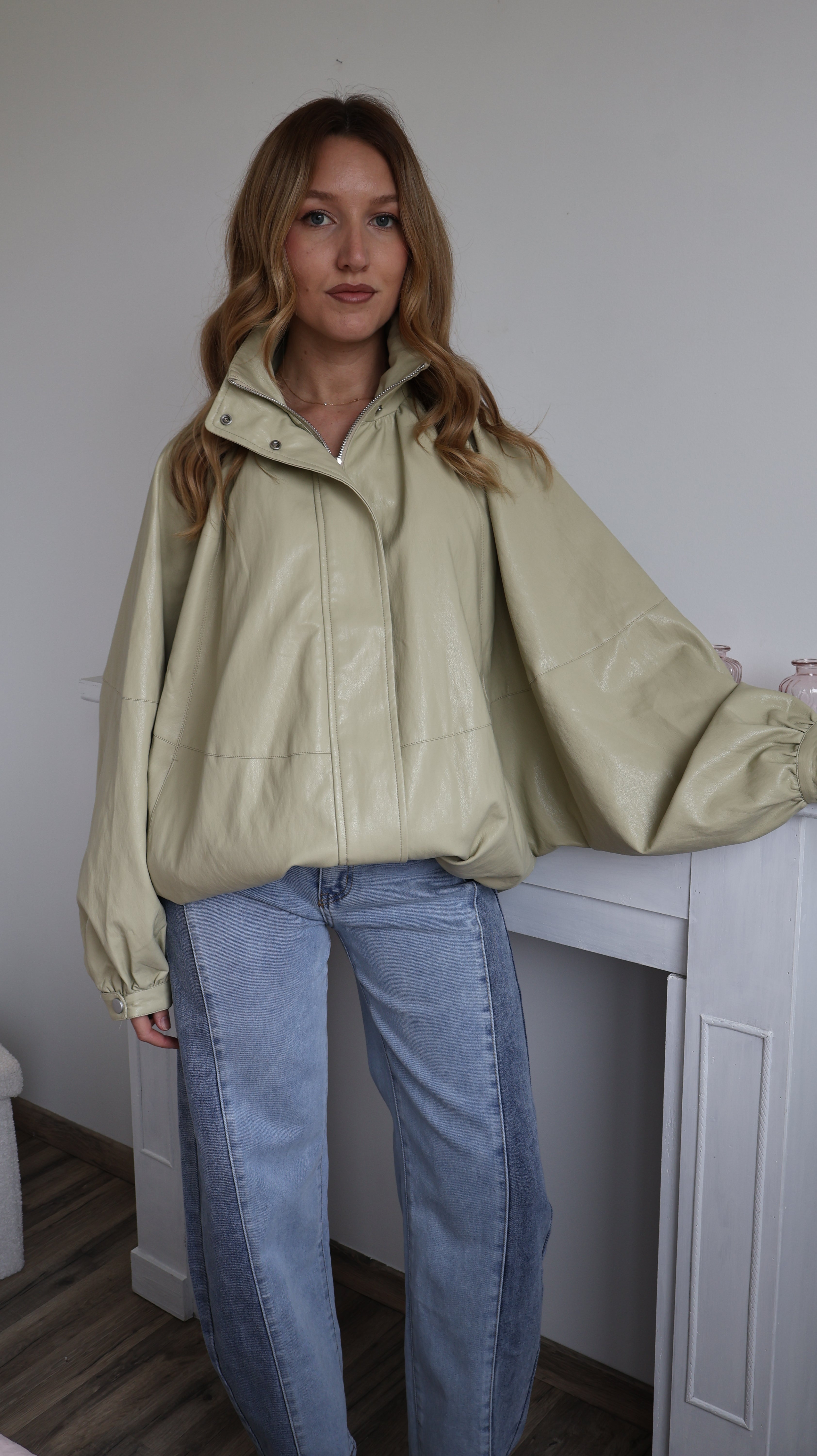 Blouson oversize à col montant