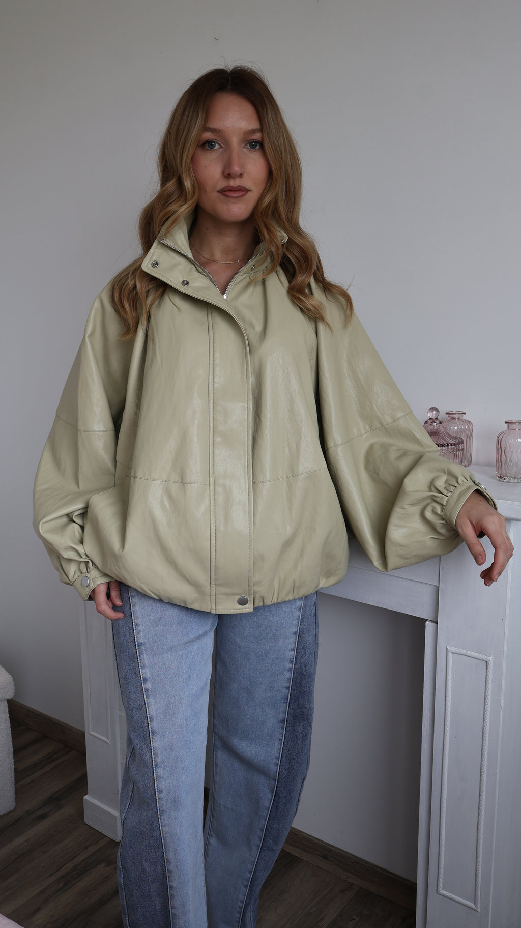 Blouson oversize à col montant