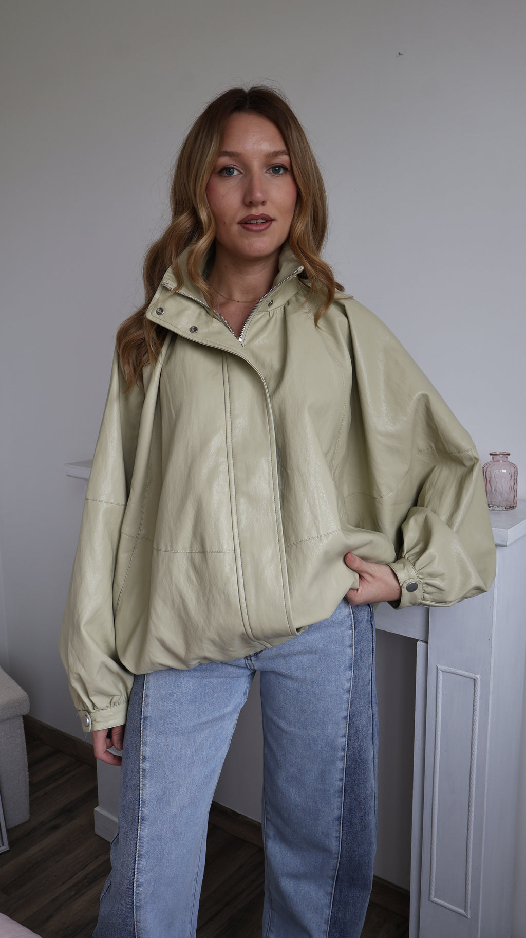 Blouson oversize à col montant