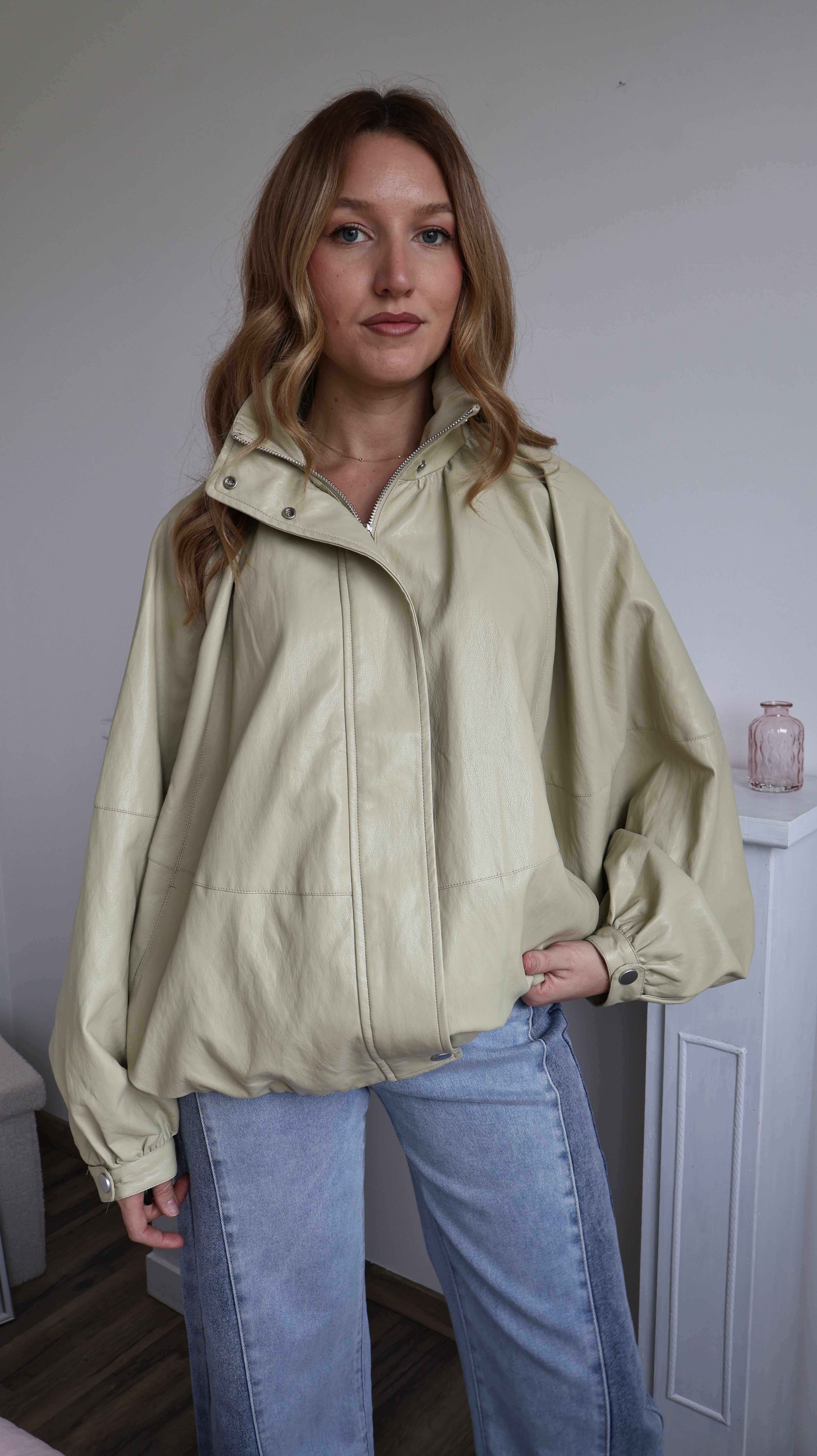 Blouson oversize à col montant