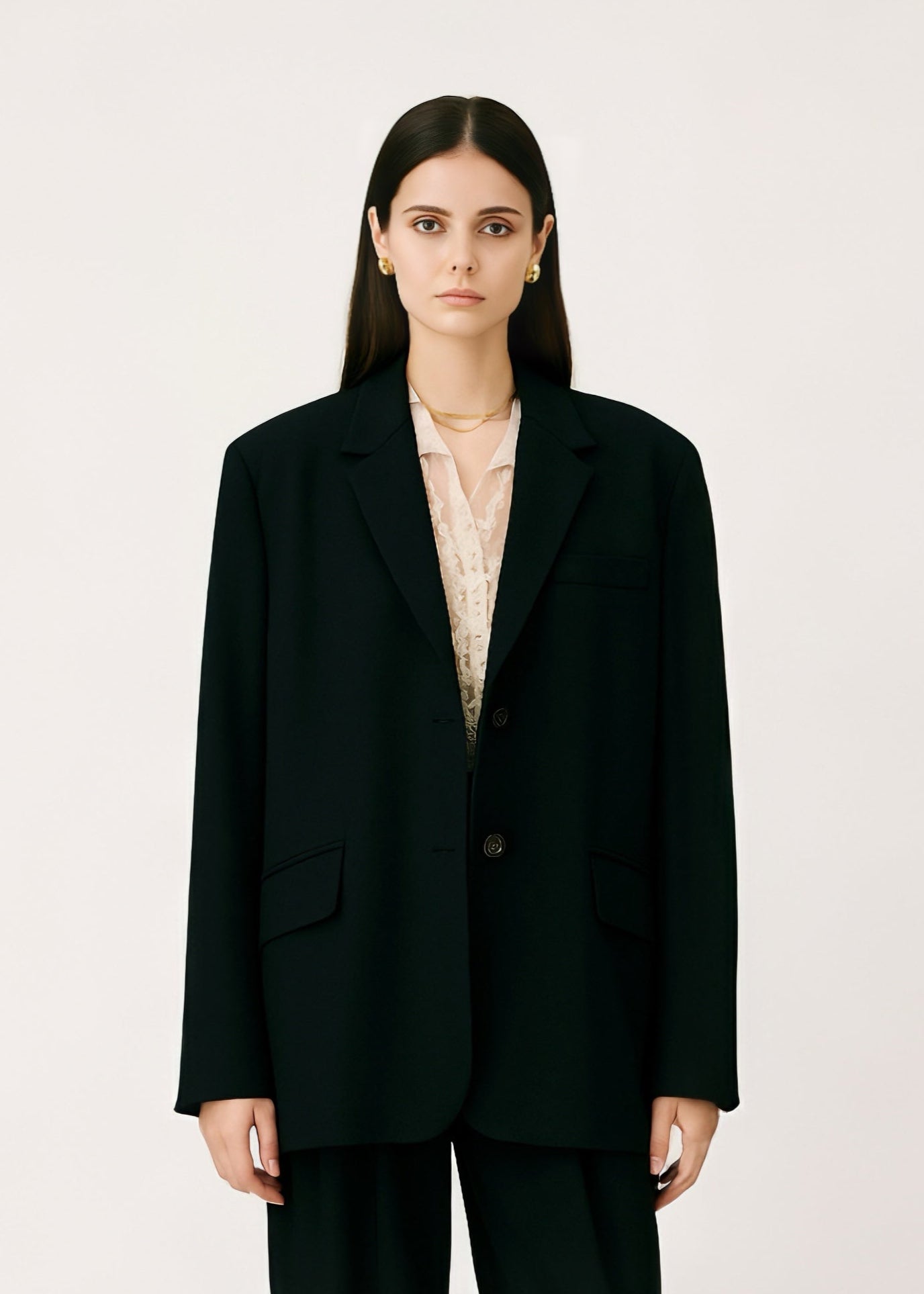 Veste blazer coupe oversize noir
