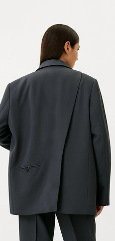 Veste blazer coupe oversize gris