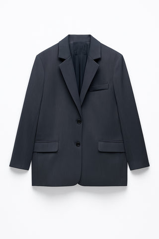 Veste blazer coupe oversize gris