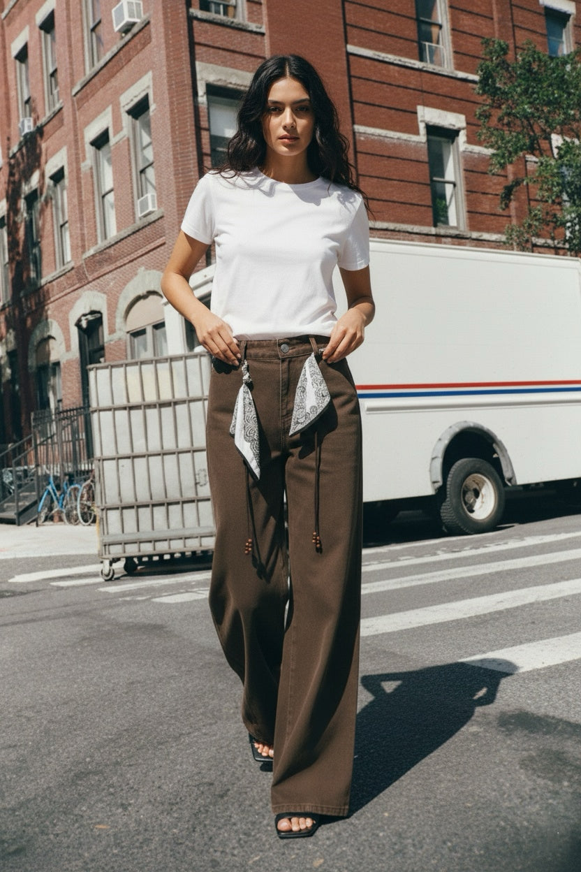 Pantalon ample en denim