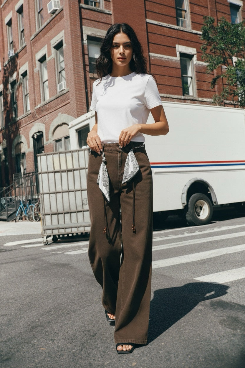 Pantalon ample en denim