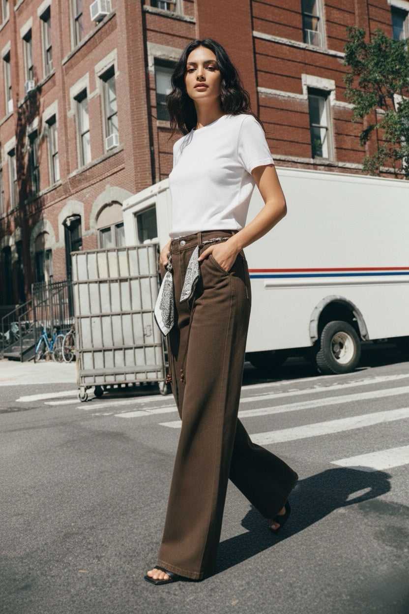 Pantalon ample en denim