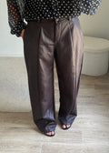 Pantalon Large Effet Similicuir