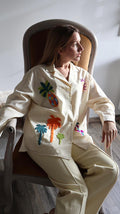 Chemise "Riviera" à Broderies Tropicales