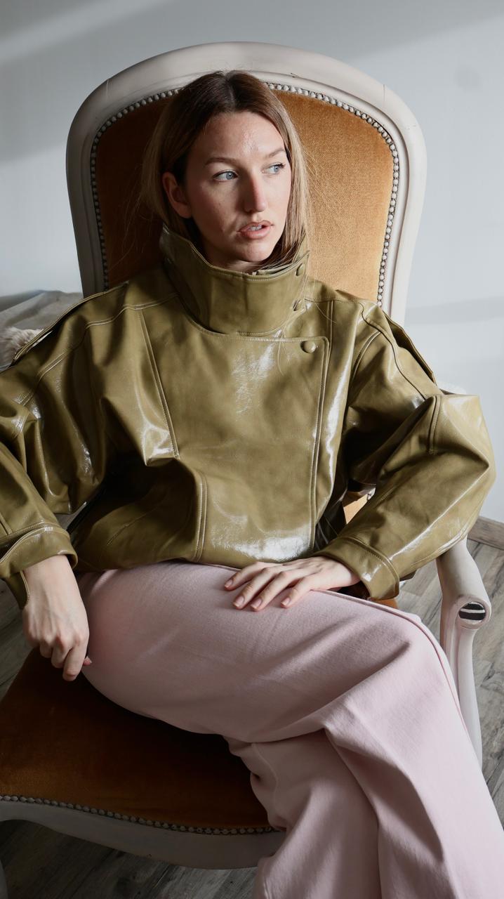 Bombardier Oversize en Vinyle Kaki Gloss