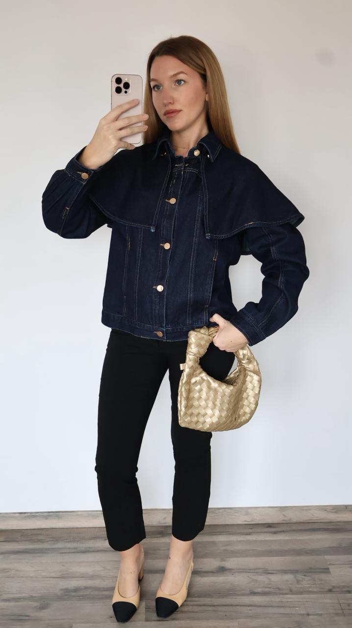 Veste en Jean à Cape Structurée