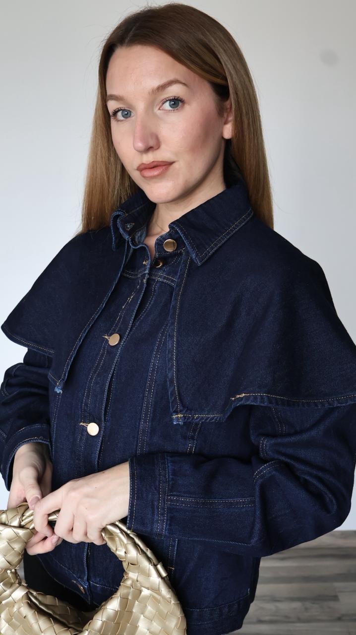 Veste en Jean à Cape Structurée