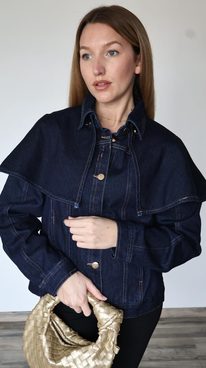 Veste en Jean à Cape Structurée
