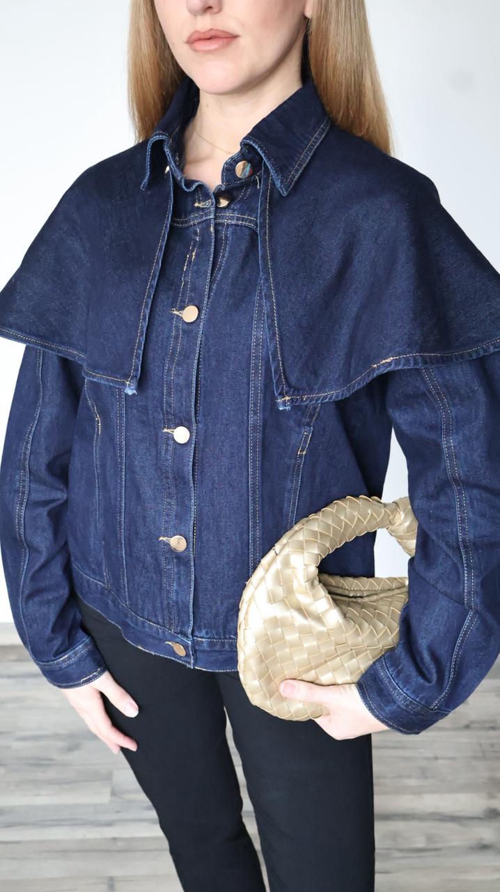 Veste en Jean à Cape Structurée