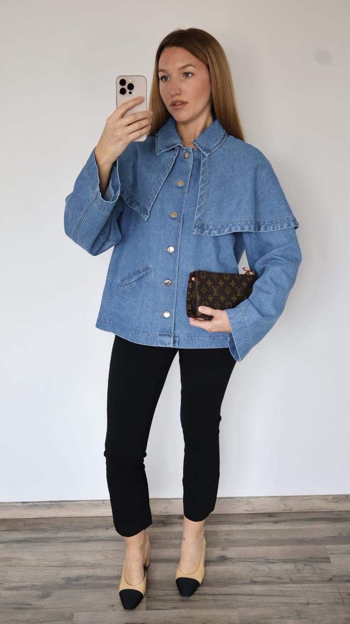 Veste en Jean à Cape Structurée