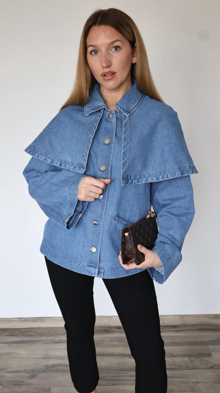 Veste en Jean à Cape Structurée
