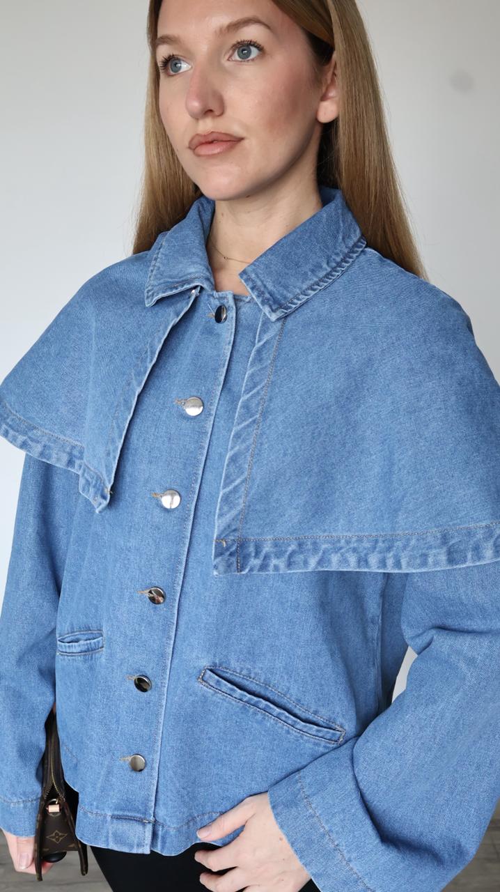 Veste en Jean à Cape Structurée