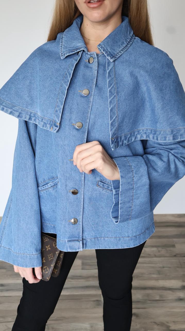 Veste en Jean à Cape Structurée