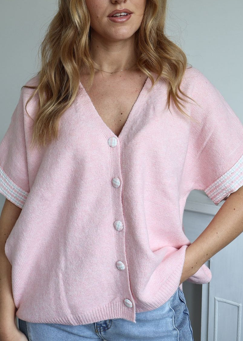 Gilet à manches courtes en maille fluffy