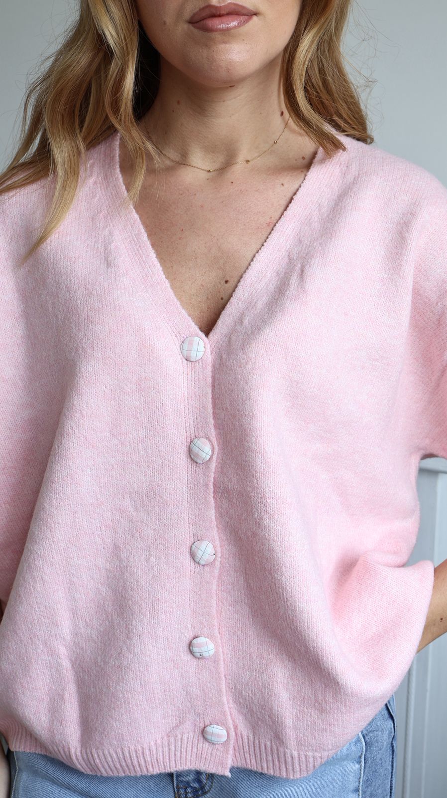 Gilet à manches courtes en maille fluffy