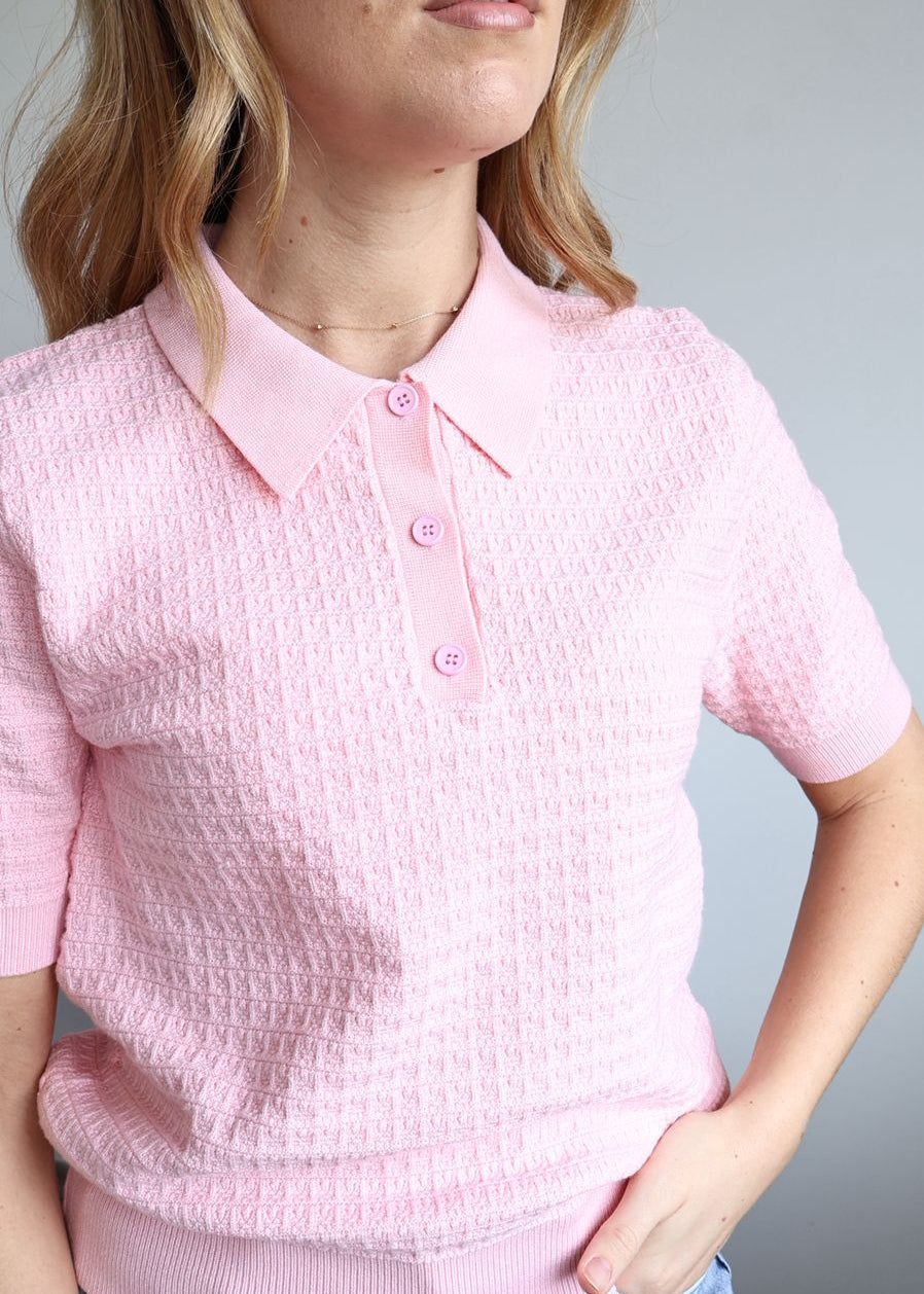 Polo en maille gaufrée