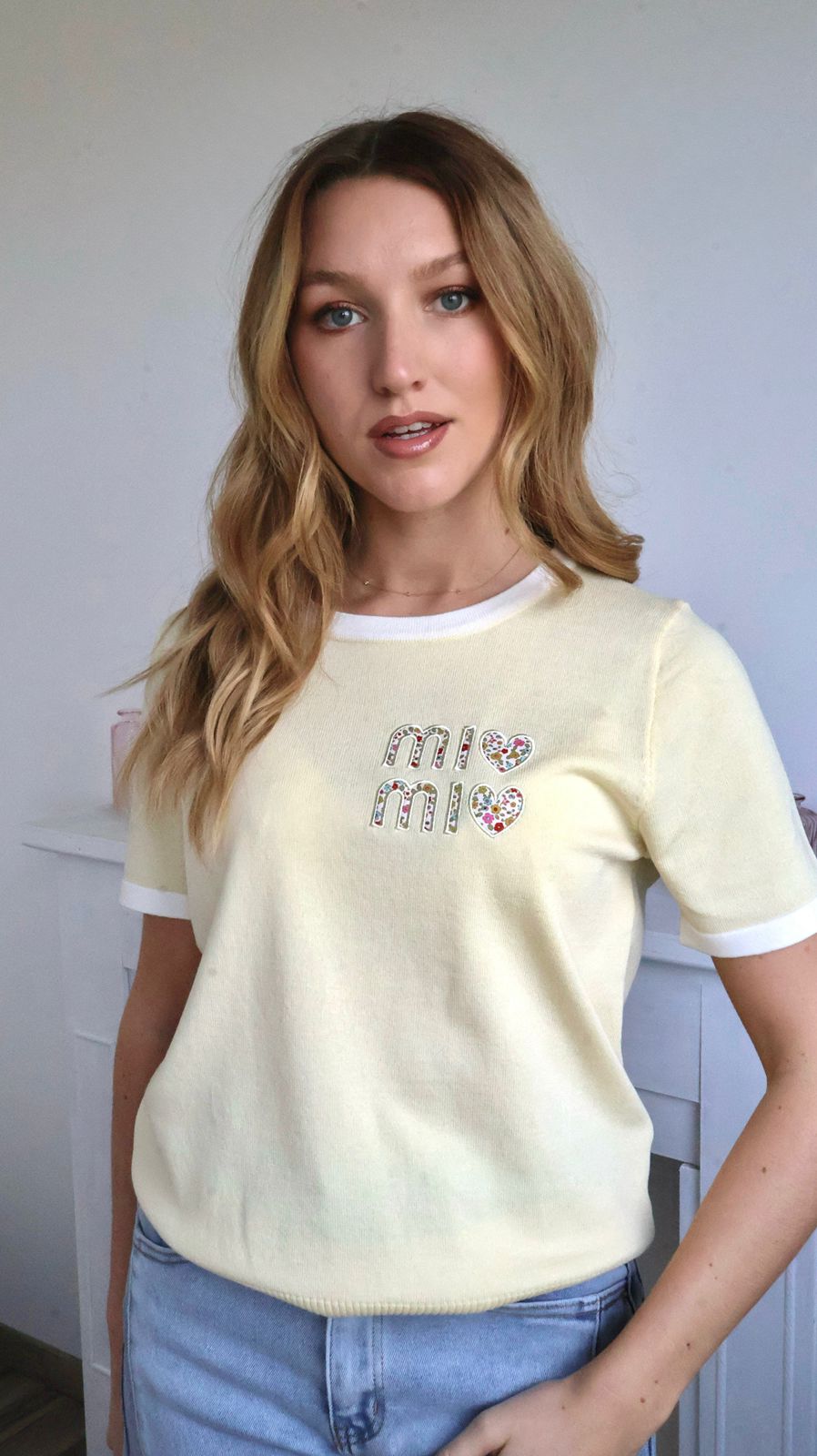 T-shirt en maille fine brodé