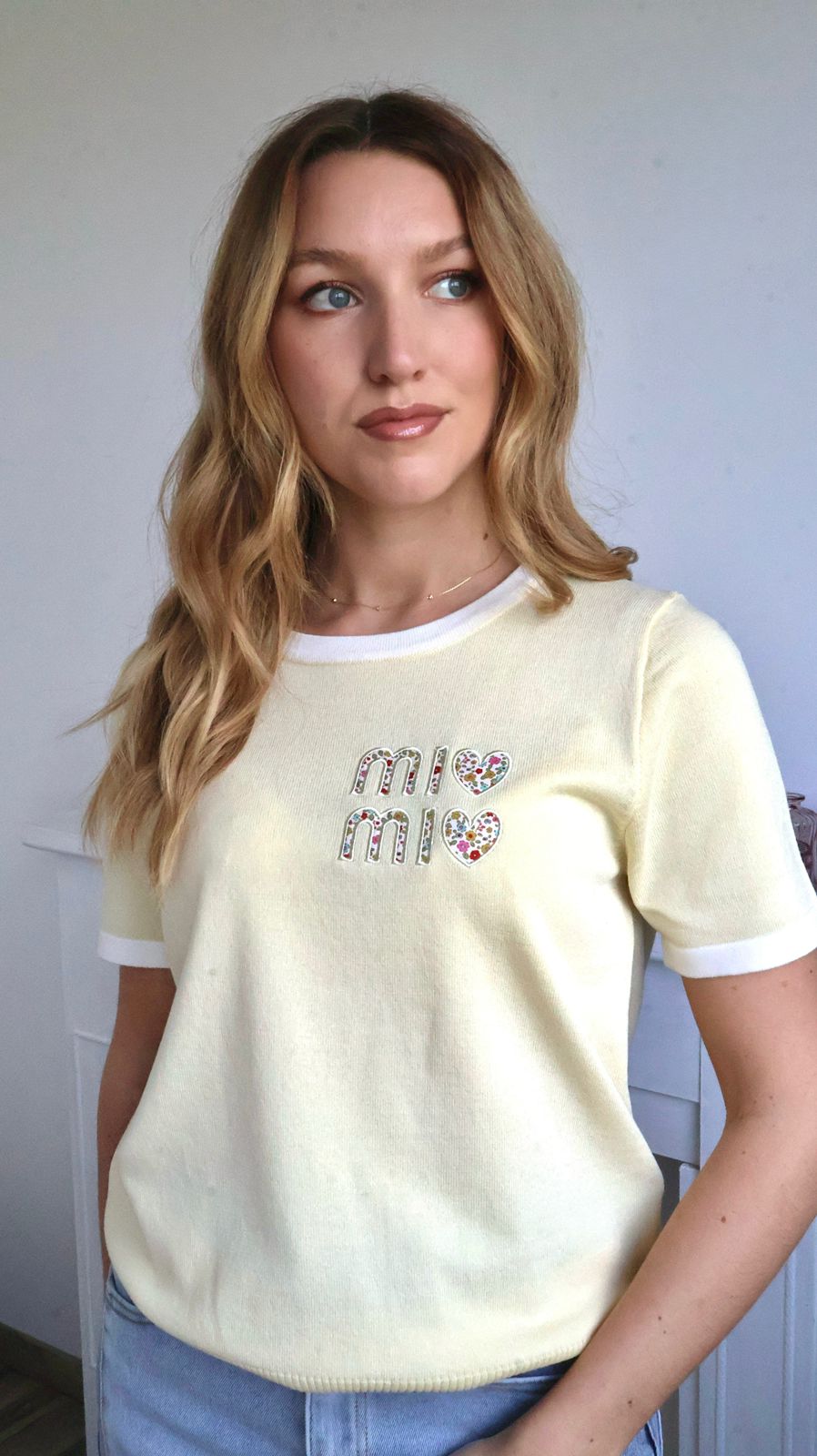 T-shirt en maille fine brodé