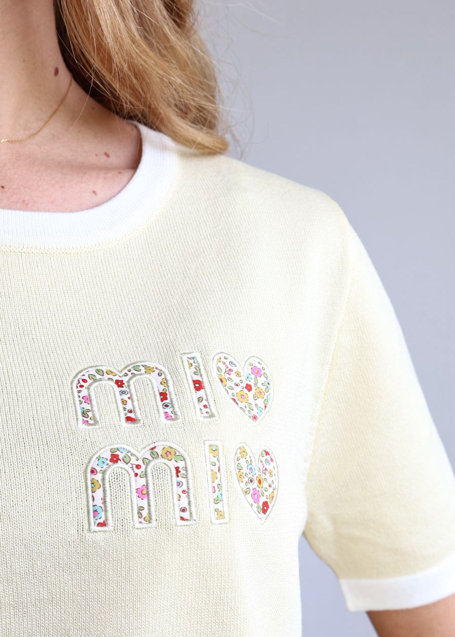 T-shirt en maille fine brodé