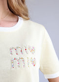 T-shirt en maille fine brodé