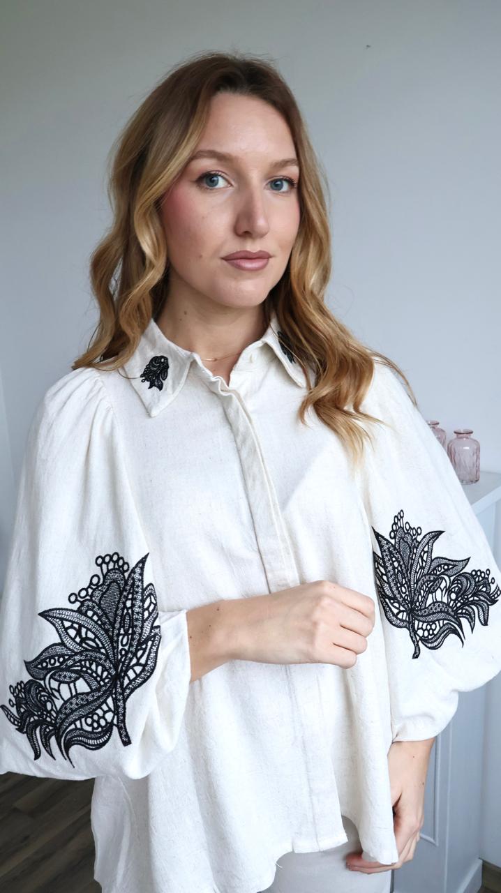 Chemise "Sahara" Broderies Noires
