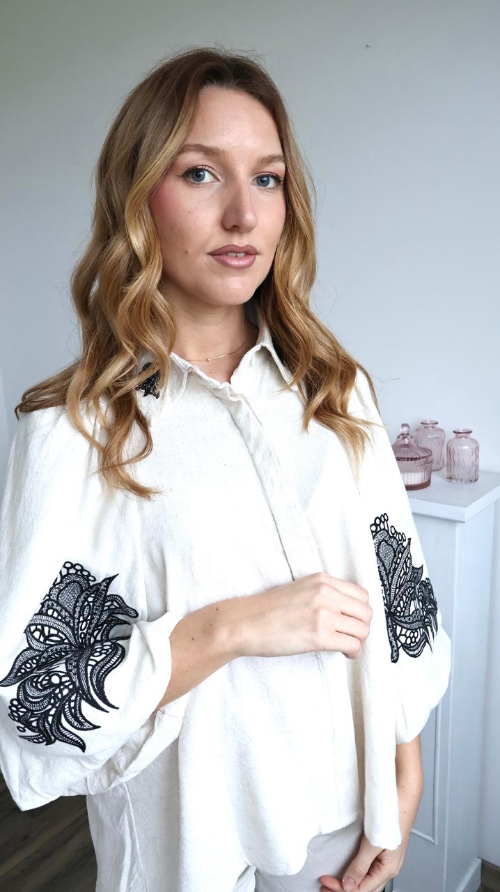 Chemise "Sahara" Broderies Noires