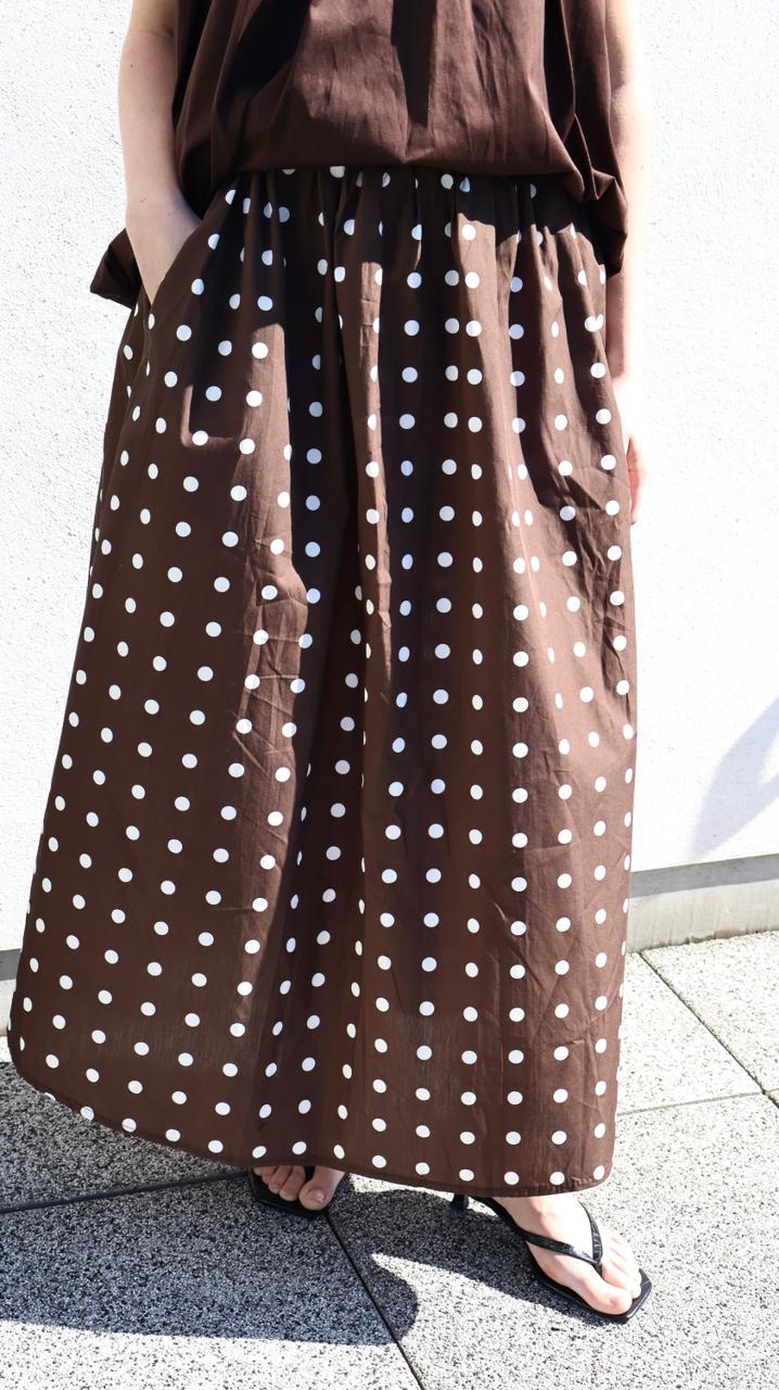 JUPE MIDI À POIS VOLUMINEUSE