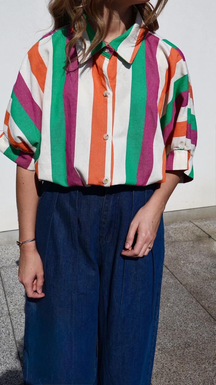 Chemise Volumineuse à Rayures