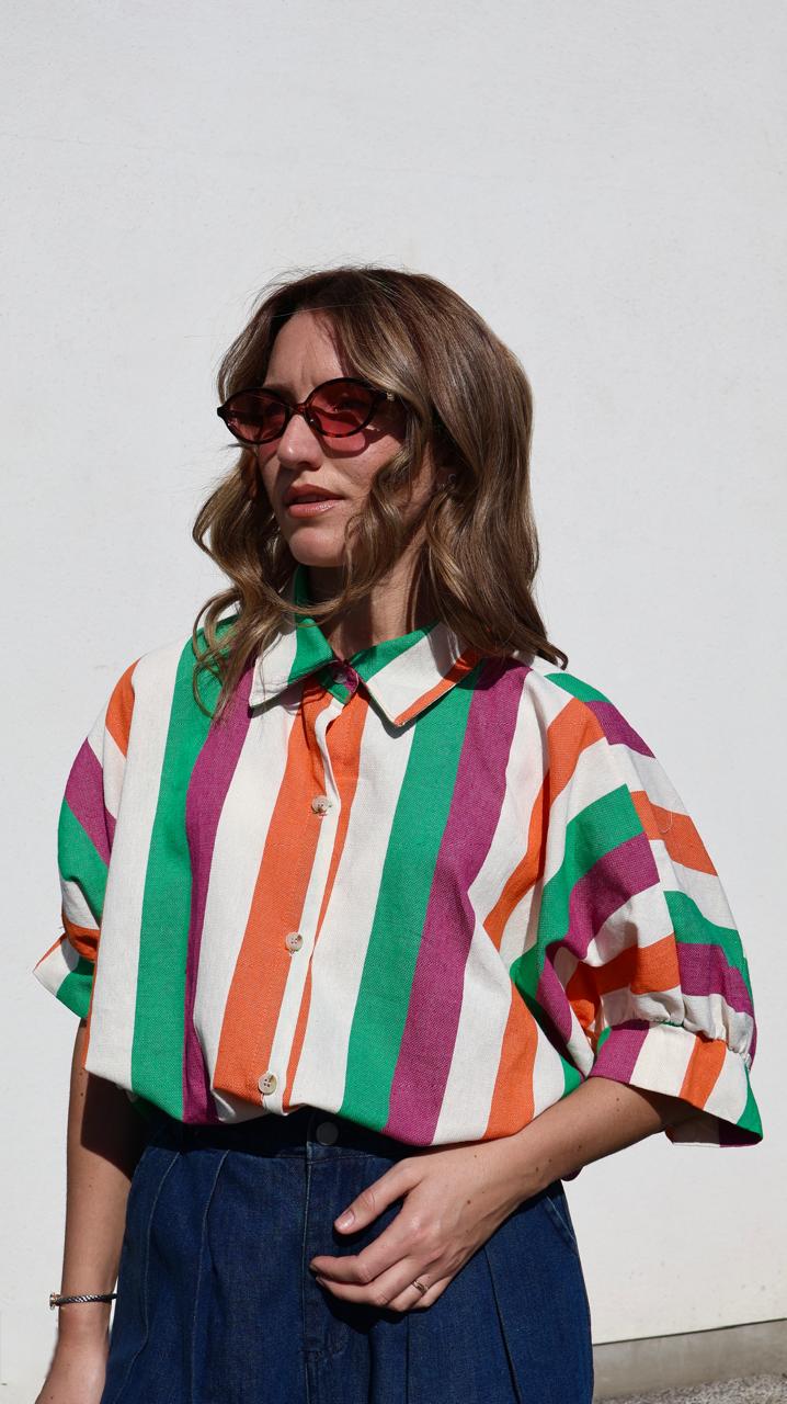 Chemise Volumineuse à Rayures