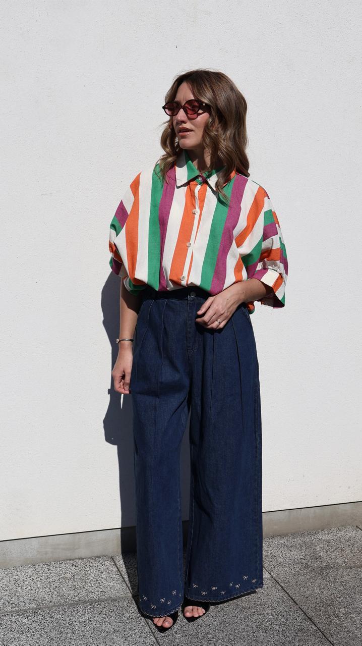 Chemise Volumineuse à Rayures