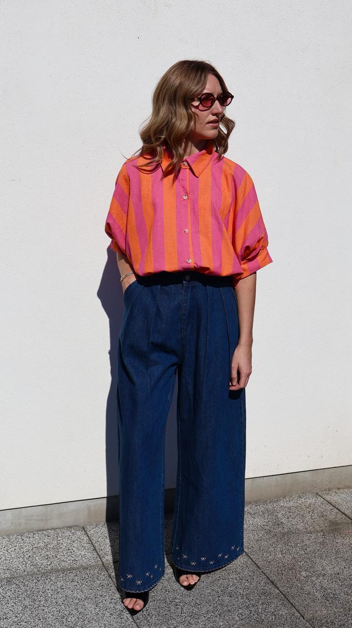 Chemise Volumineuse à Rayures