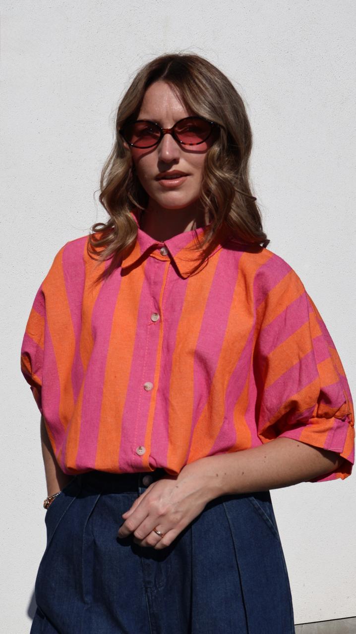 Chemise Volumineuse à Rayures
