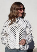 Blouson Rembourré à Pois avec Col Montant
