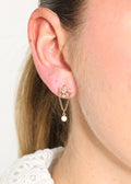 Boucles d'Oreilles Lotus à Chaînette