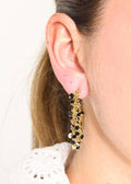 Boucles d'Oreilles Cascade Obsidienne