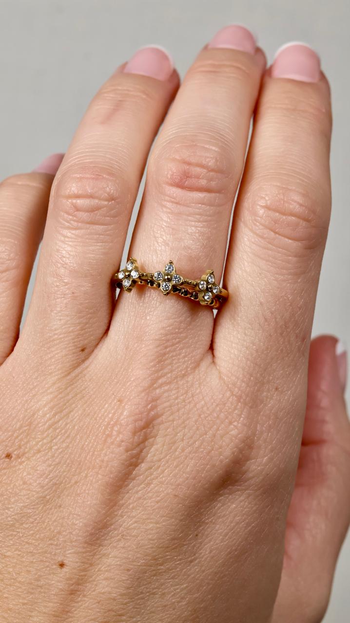 Bague Trèfle Étoilé Or