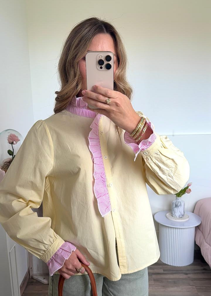 Chemise à Volants Bicolore