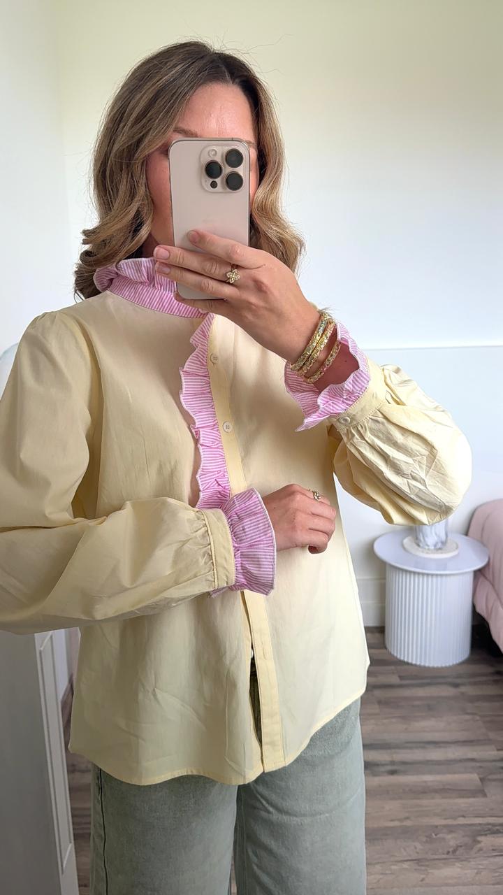 Chemise à Volants Bicolore