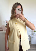 Blazer de Tailleur Sans Manches - Jaune Pastel