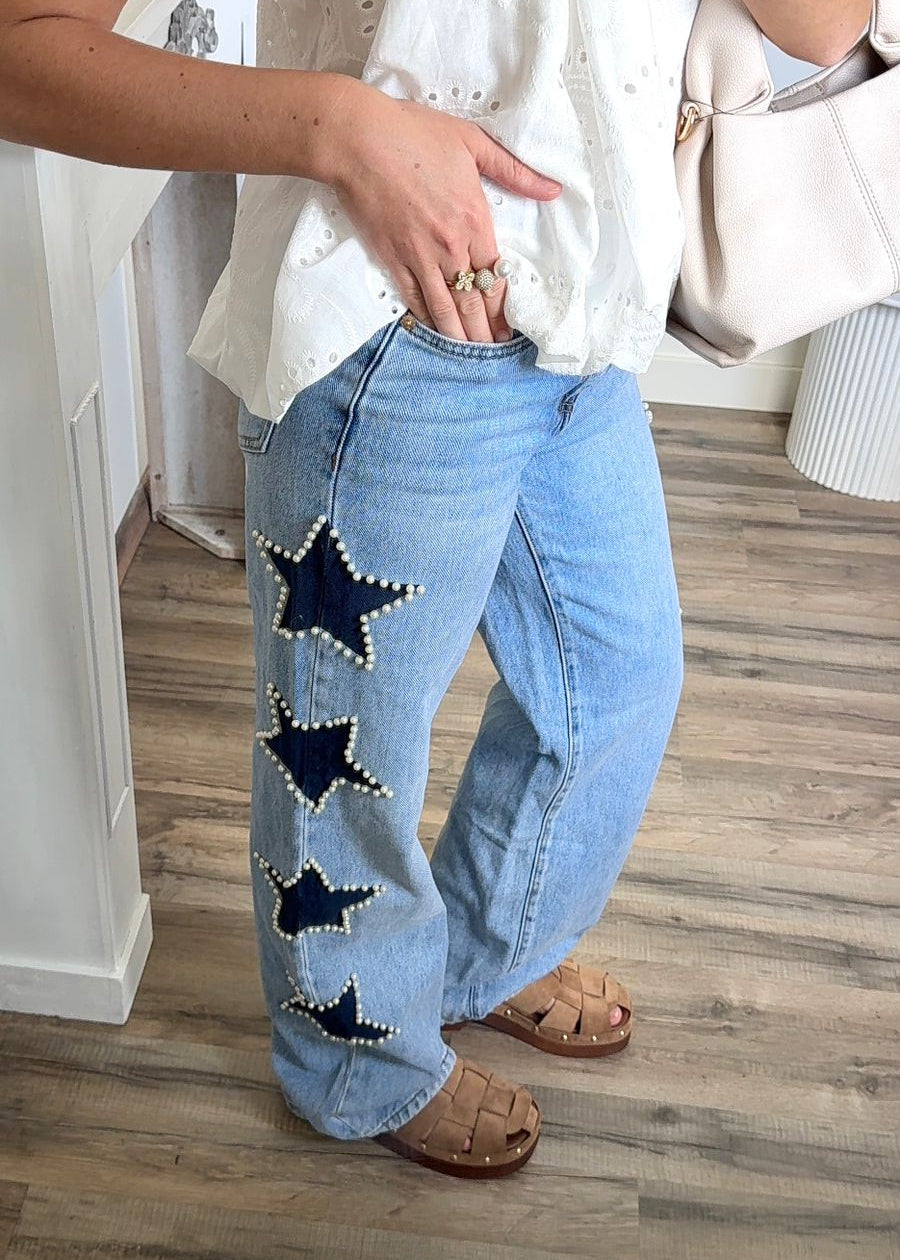 Jean Wide Leg "Starry Night"